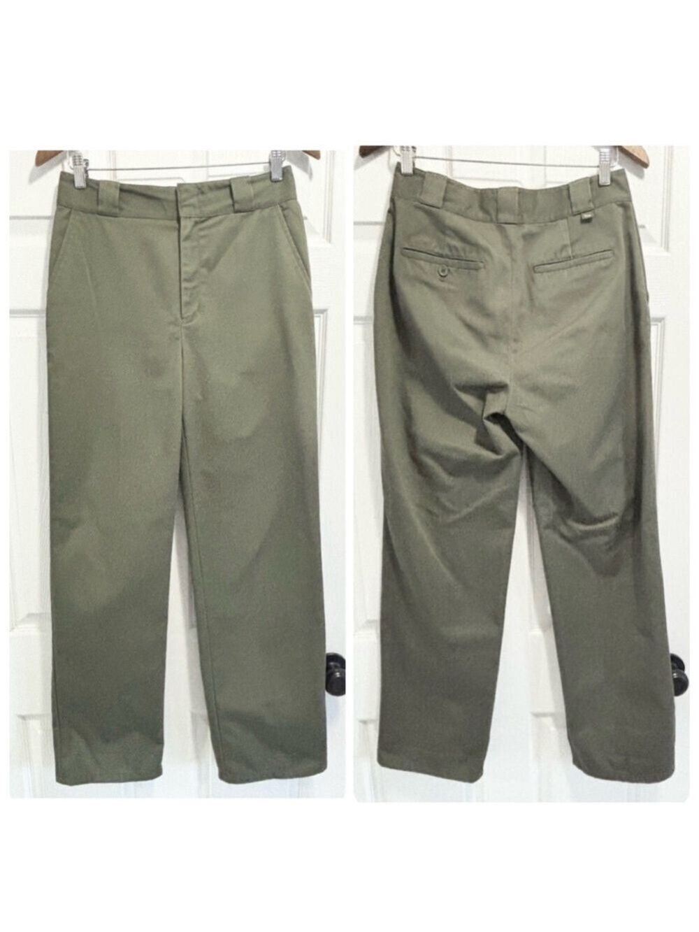 Aritzia TNA Chino Pants Straight Flat Front Olive Army Green Rugby Style Size 6